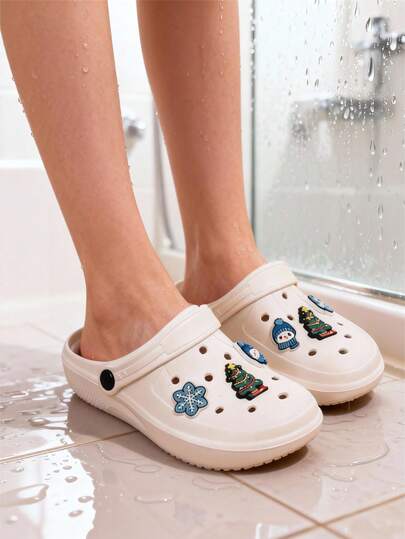 4-Season Fashion Versatile Casual Breathable Hollow Clogs, Cute Cartoon Christmas Tree Perforated Slip-On Sandals, Comfortable, Non-Slip, Lightweight, Suitable For Home, Outdoor Commute, Valentine's Day, Christmas Gifts Insulation,Galentines,Puppy,Carnival,Party Decorations,Shoe,Spring Summer Picks,Brides Maid Gifts,Room,Bedroom Deccor,Bedroom Deccor,Beach,Travel,For Men,For Women,Vacation