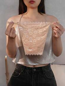 3pcs Women's Black & White Floral Lace Detachable Modular Bra Cover Camisole Collar - Multicolor - View 5