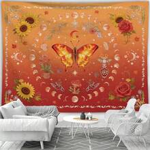 1 tấm thảm trang trí hình vuông in họa tiết bướm, chất liệu polyester hiện đại, thích hợp cho phòng khách và phòng ngủ. - Nhiều màu - Xem 5