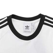 Adidas Originals 男士三条纹短袖T恤，针织圆领，TKB2460 - 白色 - 查看 3