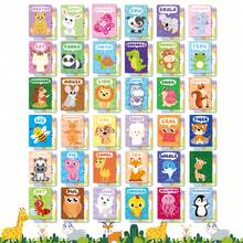 72pcs Animal Word Flash Cards, Suitable For Children (36 Designs*2), Food Matching Memory Game Cards, English Vocabulary Learning Cards, Flip Cards, Memory Challenge, Suitable For 4-6 Years Old Kids - Multicolor - View 5