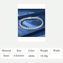 MDFUN 18K White Gold Plated, 5mm Princess Cut Cubic Zirconia Elegant Tennis Bracelet For Women, Gold Plated, Size 6-8.5 Inches - White - View 16