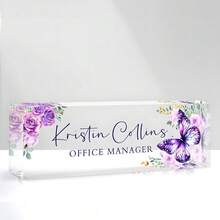 1个个性化亚克力定制办公桌铭牌，可定制文字，20种款式，个性化办公桌铭牌，定制办公桌铭牌，亚克力办公桌配件，个性化办公礼品，送给同事、老师，员工感谢礼品 - 彩色 - 查看 17