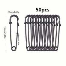 10/20/30/50个装多色加厚安全别针 - 特大号，多用途，适用于衣物、毯子、家居装饰和工艺品 - 提供古铜色、银灰色和黑色三种颜色可选 - 彩色 - 查看 27