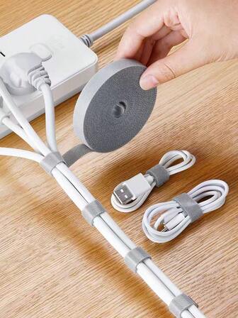 Multifunktionella kardborreband, datakabelorganisatör, kabelhanteringsremmar, självhäftande sladdfäste