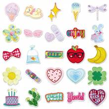 50张水彩贴纸，可爱动物和花卉贴纸，乙烯基防水贴纸，适用于水瓶、电脑、笔记本电脑、手机、行李箱、笔记本、冰箱等。 - Z - 查看 4