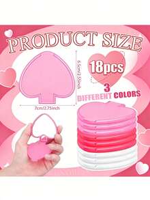 36/18/9/3pcs Heart-Shaped Portable Folding Makeup Mirror (White/Pink/Fuchsia), Mini Compact Mirror; Bridal Decor, Valentine's Day Guest Favor, Compact Mirror For Makeup Touch-Ups, Bath Party Gift, Single's Party Gift Set - Multicolor - View 8