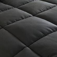 Yun Do White Goose Down Alternative Fiber Hotel Comforter Full Size - Four Seasons Fluffy Hotel Series Duvet, Medium Warmth Comforter For King Bed, 90" X 90", 120" X 120", 128" X 120" (White/Pink) Perfect Gift For Christmas And New Year - 黑色 - 查看 6