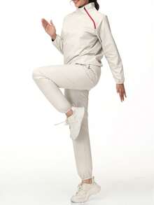 HOTSUIT Women's Long Zipper Design Sauna Suit, Suitable For Fitness And Training, Valentine's Day Gift - Apricot - View 4