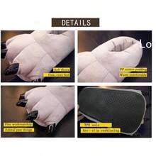Unisex Paw Claw Slippers Funny Animal Plush Costume Shoes Plush Fuzzy Warm Home House Shoes Slipper Indoor - 小號 + 黑色 - 查看 3