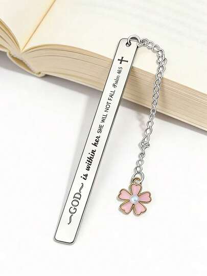 1pc Floral Christian Religious Bookmark, Inspirational Gift For Daughter, Son, Book Lovers, Readers, Graduation, Back To School, Bible Verse Bookmark, Religious Gift For Friends, Baptism Faith Gift