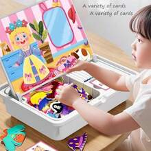 Kids Magnetic Building Block ToysGenérico Magnetic Puzzles Face Dress Up Travel Game Double Side Preschool Educational Learning Toy for Magnetic Dress up Puzzle Enhances Creativity and Learning Portable Face-Changing Show - Espectáculo de cambio de rostro - Ver 7