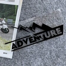 1pc ADVENTURE Motorcycle Gas Tank Trunk Car Window Windshield ADV Off-Road Reflective Decal Sticker, Creative Modification - one-size - View 12