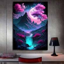 1pc 2d Flat Canvas Poster, Framed Flowers Blossom Art Room Aesthetics Posters, Canvas Posters, Bedroom Decoration, Sports Office Decoration, Gifts Wall Art Decoration, Printing Posters - Xám - Xem 4