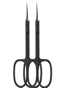 2/4Pcs Cuticle Scissors Stainless Steel Fine Curved Blade Cuticle Nipper Trimming Eyebrow Eyelash Dry Skin Manicure Tools - Multicolor - View 9