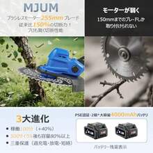 充电式割草机 21V 无绳割草机 附带2个4000毫安电池 电量显示 PSE 认证 无刷电机 电动割草机 3种替换刀片 附带可拆卸辅助轮and侧轮 附带替换刀片・肩挂・工具 - ベージュ - チェックする 3