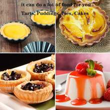 12pcs Non-Stick Mini Egg Tart Mold, Mini Egg Tart Mold, Top Diameter 2.6 Inches, Bottom Diameter 1.65 Inches, Height 0.9 Inches, Carbon Steel Material, Reusable Baking Tool For Kitchen - Multicolor - View 5