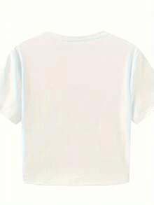 2026 Women's Y2K Cute Deer Pattern Print T Shirt,White Brown Sketch Round Neck Top,Summer Sweet Style Birthday Valentine Gift Daily WearEnd Of Season,Final Stock,Fan Favorite.,Soft & Comfortable For Daily Wear, Versatile Basic Tee For Spring And Summer.,Valentine Outfits For Women,Spring,Summer Outfits For Women.Plus Size Women Short Sleeve Spring Tops  Loose Comfy Outfit. - 白色 - 查看 2