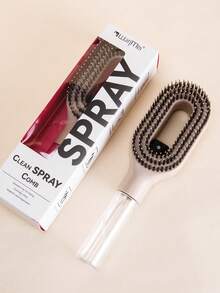 WANMEI 2-In-1 Spray Hair Brush, Transparent White, Mist Spray Brush, Built-In Water Tank, Soft And Flexible Comb Teeth, Dry And Wet Styling Spray Brush, Suitable For Curly, Straight And Wavy Hair, Moisturizing Hair Brush, Curling Brush, Detangling Brush, Women's Brush, Hair Styling, Travel, Hair Care Products, Hair Tools, Hair Accessories, Hairstylist, Hair Salon, Hair Styling Equipment - Multicolor - View 6