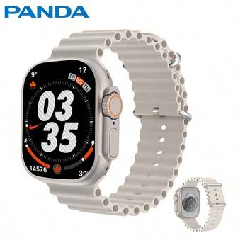 PANDA AI 智能手表兼容 Android IOS（接听/拨打电话）2.2 英寸高清屏幕智能手表内置健身追踪器手表带蓝牙通话，IP68 防水，心率/睡眠监测器多种运动模式，适合男士女士（Ultra 4）