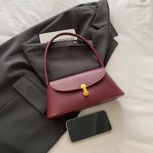 New Fashion Classic Waterproof PU Fabric Shoulder Bag,Underarm Bag, Suitable For Shopping,Lightweight,Business Casual Minimalist Bag For Teen Girls Women College Students Can Be Worn Crossbody. Suitable For Beach Vacation, Back To School Season, Women Wallet. - 酒紅色 - 查看 7