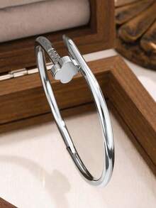 Bộ trang sức vòng tay bằng thép không gỉ mạ vàng với thiết kế hoa và cỏ bốn lá, thích hợp để đeo hàng ngày và làm quà tặng. - Vàng - Xem 4