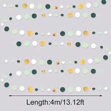 13 قدم من الزينة الحلزونية الخضراء والذهبية، بانر معلق مزين بنقاط بولكا لامعة خضراء لحفلات الخطوبة والعروس، ديكورات أعياد القديس باتريك، مناسبة للزفاف والذكرى السنوية وعيد الميلاد وعيد القديس باتريك وحفلات عيد الحب - متعدد الألوان - مشاهدة 12