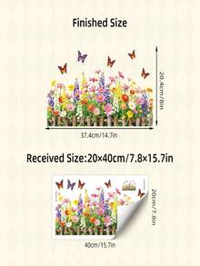 1pc Pastoral Style Daisy Floral Static Cling Window/Wall Sticker, Watercolor Daisy & Butterfly Decor, Adhesive-Free DIY Sticker, Suitable For Girls Room Decoration