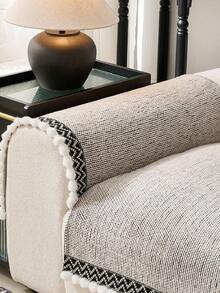 1pc Luxury Chenille Sofa Cushion Cover, Modern Minimalist Fashion Dust-Proof Anti-Slip Sofa Seat Pad, Washable, Suitable For Bedroom, Office, Living Room Combination, L-Shaped Sofa And 1/2/3/4 Seat Sofa, All Season - Beige - View 8