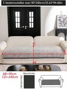 1pc Luxury Chenille Sofa Cushion Cover, Modern Minimalist Fashion Dust-Proof Anti-Slip Sofa Seat Pad, Washable, Suitable For Bedroom, Office, Living Room Combination, L-Shaped Sofa And 1/2/3/4 Seat Sofa, All Season - Beige - View 13