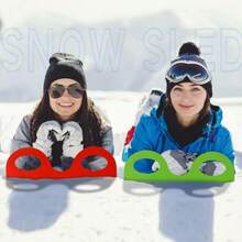 JIEX6 Pieces Snow Sled Flexible Flying Carpet Winter Roll Up 54 Beach Sled For Sand Lightweight High Speed Slides For Snow Portable Sledding Equipment Adults Snowboard Blue Red Green CHEN - BlueRedGreen - View 4
