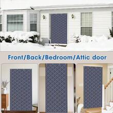 AIYYIPA 1pc Thermal Insulated Door Curtain, Winter Eyelet Porch Cover, Windproof & Warm, Cold & Heat Protection, Oxford Cloth, Thick Cotton Fiber, Single Panel Door Divider Blanket, Suitable For Winter Cold, Living Room, Garage, Bedroom, Gray, Brown, 90*210CM, 100*210CM - Multicolor - View 6