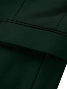 WindsorQuad 男士西裝外套套裝，紳士素色兩件式外套與領帶套裝，長袖雙排扣修身單排扣，適用旅行、婚禮、派對、商務、舞會 - 墨綠色 - 查看 7