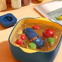 Portable Fruit And Vegetable Cleaner, IPX7, Waterproof, Portable Fruit Purifier Wireless 3000mAh Rechargeable For Fruit And Seafood, Rice, Meat - Blue - View 8