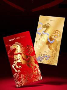 6pcs Horse Year Lai See Envelopes 2026 New Design Premium Chinese New Year Creative Red Packet Bags