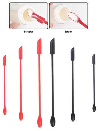 3 ชิ้น/ชุด ไม้พายซิลิโคนสำหรับมาส์กหน้า, ไม้พายทาหน้า, ไม้พายแต่งหน้าซิลิโคนขนาดเล็ก, ชุดไม้พายซิลิโคนขนาดเล็ก - Cuttte 2ชิ้น ที่ขูดเครื่องสำอางขนาดเล็กสำหรับเครื่องสำอาง, เครื่องมือขนาดเล็กสำหรับความงามแบบใช้ซ้ำได้, ที่ขูดขวดแบบบาง, นำเครื่องสำอางออกให้หมดจด, สีดำและสีแดง, ไม้พายโลชั่นบำรุงผิว เครื่องสำอาง ชุดไม้พายขนาดเล็กแบบใช้ซ้ำได้