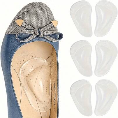 1 Pair Silicone High Heel Arch Support Insoles, Unisex Transparent Flat Feet Cushion Insoles, Anti-Slip Shoe Pads For Men, Women, Children