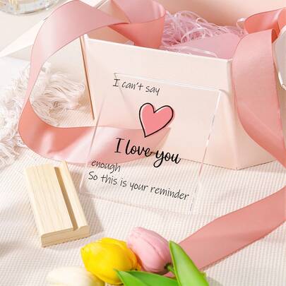 1pc Romantic Gift For Women "This Is Your Reminder" - Acrylic Love Quote Desk Sign For Valentine's Day Decor | Best Birthday Present, Room Decor Aesthetic, Bedroom Home Decoration, Girlfriend, Wife & Anniversary