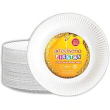 Plato Blanco 7.5" pulgadas 100 pz+9"