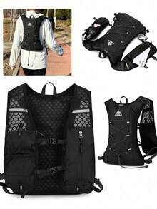 Running Hydration Vest With 1pc 500ml Soft Flask, Lightweight Hydration Pack, Running Vest For Women Men,Running Vest With Water Bottles, Hydration Vest With Storage Function, Adjustable Straps For Trail Running, Marathon, Cycling