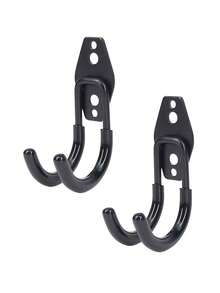 1/2pcs Heavy Duty Multipurpose Metal Wall Hook - Fashionable Black Finish, Sturdy Construction, Wall-Mounted Garden Hose Reel Holder With Safety Hanging Rack, Suitable For Storing Hose Reel, Garden Bike Hook, Garage Hook - Multicolor - View 8