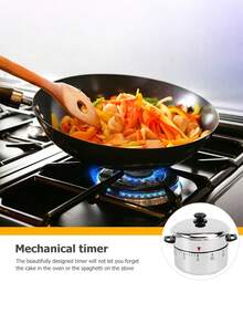 1个厨房计时器，机械水壶造型计时器，60分钟烹饪倒计时计时器，厨房用具，厨房用品，厨房配件，学生时间管理，机械提醒计时器，创意装饰 - 彩色 - 查看 3