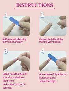 24pcs Medium Almond-Shaped Nail Stickers, Blue & White Ombre Glossy Full Coverage Minimalist Style Nail Art Set, Suitable For Women And Girls, Timeless, Easy To Apply, Summer Nails Nail Supplies - Blue - View 5