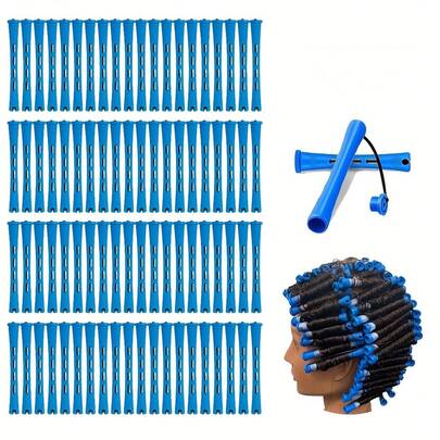 20/30/50pcs Curling Rods Set, Root Volumizing Long Barrel Curling Tongs With Cover, Plastic American Style Crimping Irons, Rubber Bands, Bangs Curling Rods, Hair Styling Tools
