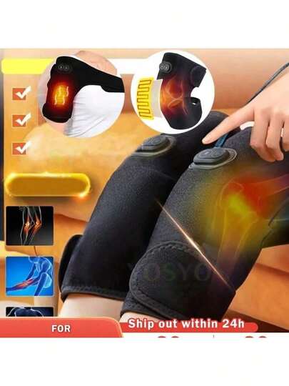 YUZHAOLIN 电加热肩部支撑带、加热膝盖按摩器、可调节加热腰带、电动护膝、快速加热、振动按摩、关节保暖、膝盖护理、退烧、热疗