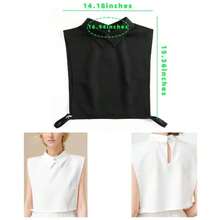 Womenu2019s Detachable Dickey Collar U2013 Classic Faux Half Shirt Insert Blouse Collar Ladies - White & Black - View 1