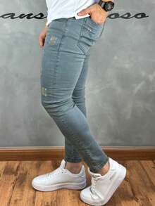 Basic Super Skinny Premium Jeans 01 - Gris Claro - Ver 6