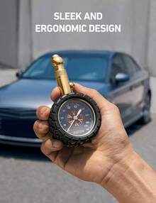 AstroAI - Medidor de presión de neumáticos de 6 a 170 PSI, calibre grande de 2 puadas con esfera brillante de fácil lectura, certificado ANSI B40.1 (1%) preciso, compatible para bicicleta, coche, - negro - Ver 5