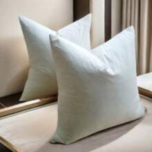 1/2pcs Feather Filled Pillow Insert, Sizes Available: 21*21 Inches/20*20 Inches/18*18 Inches/14*21 Inches, Soft & Fluffy Square Pillow Insert, Filled With Goose & Duck Down, 100% Cotton Pillow Cover, Decorative Pillow For Sofa & Bed, White - White - View 14