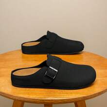 Men's Slip-On Slippers, Flat, Non-Slip, Comfortable For Indoor And Outdoor Wear. Please Order One Size Up As It Runs Small. - Black - View 9